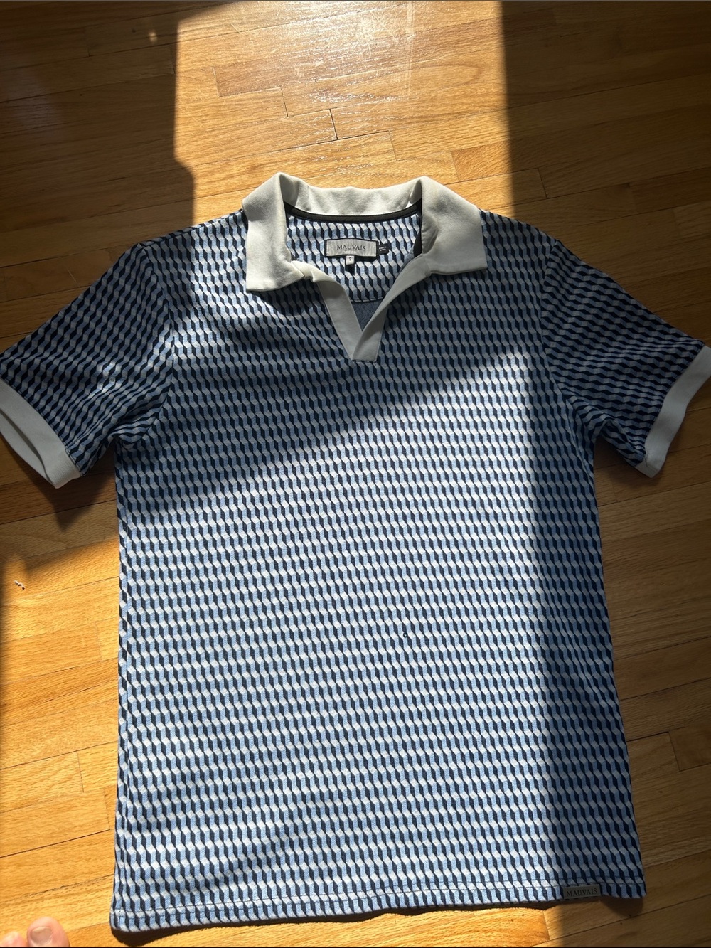 Mauvais Navy and white Short-Sleeve Polo